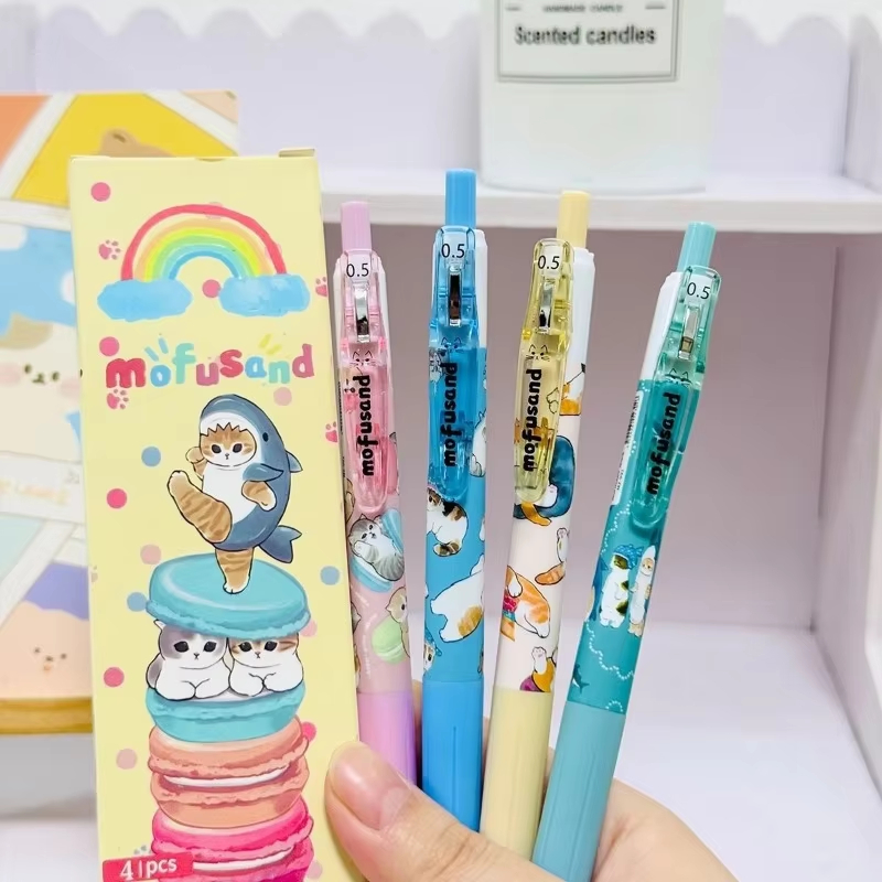 Anime Merchandise Types - 4 buah pena mofusand karakter anime