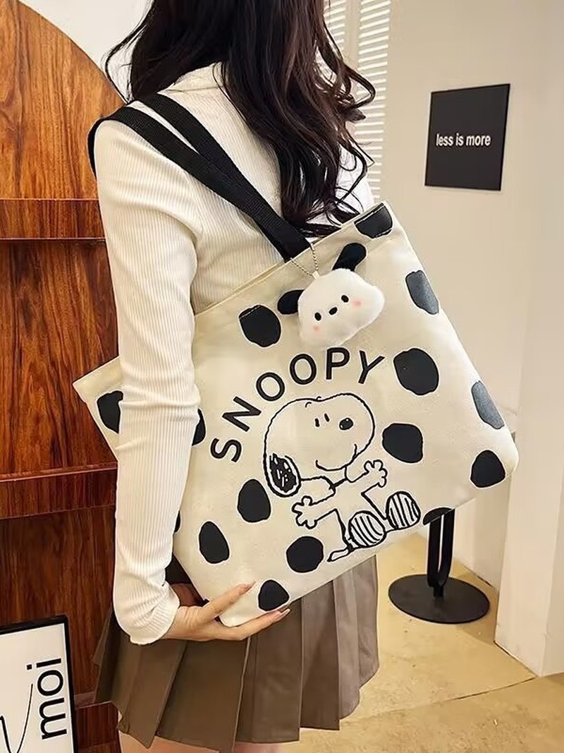 Tas Bahu Kanvas Kartun Snoopy  - Anime Tote Bag ulasan dan harga